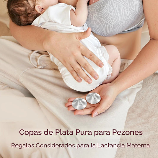 Pezoneras de plata para lactancia - Momcozy