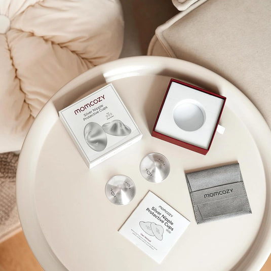 Pezoneras de plata para lactancia - Momcozy