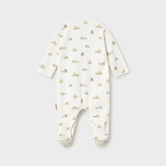 Pijama con pie en punto interlock para recién nacido, con cuello de canalé - Mayoral