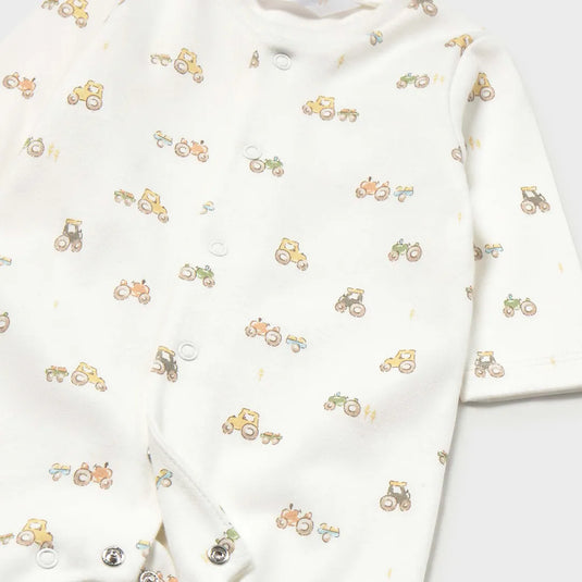 Pijama con pie en punto interlock para recién nacido, con cuello de canalé - Mayoral