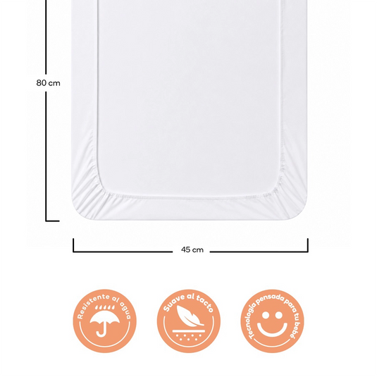 Protector de colchón impermeable para Colecho y cambiador, 45x80 cm - Nubba