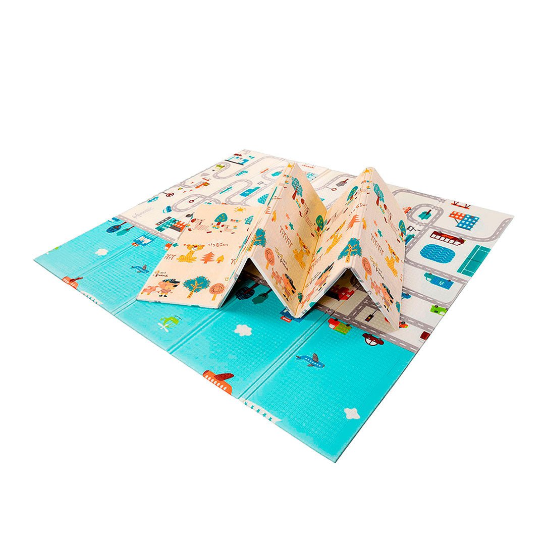 Tapete didáctico de gateo, tapete de juego plegable de espuma, portátil
