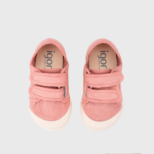 Tenis de lona 100% algodón con doble cierre en velcro para bebé - Igor