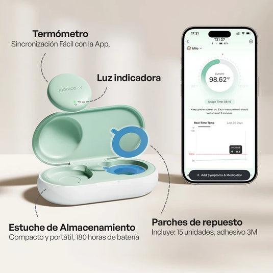 Termómetro digital wearable para bebé - Momcozy