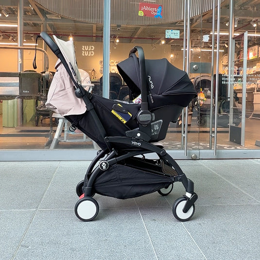 Coche Yoyo3 travel system con portabebés + Pipa Urban Nuna + Adaptadores, instalación sin herramientas, desde recién nacido hasta 4 años - Stokke & Nuna