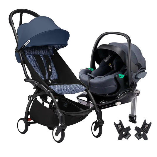 Coche Yoyo3 travel system + portabebés Kidilo y base con sistema isofix + adaptadores, instalación sin herramientas, desde recién nacido hasta 4 años - Stokke & Kidilo
