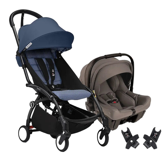 Coche Yoyo3 travel system con portabebés + Pipa Urban Nuna + Adaptadores, instalación sin herramientas, desde recién nacido hasta 4 años - Stokke & Nuna