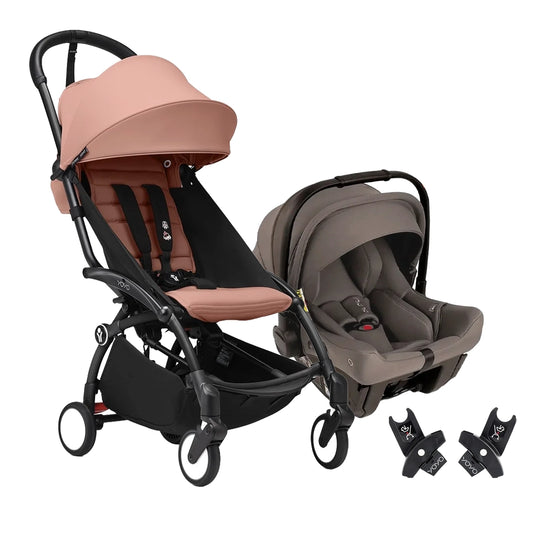 Coche Yoyo3 travel system con portabebés + Pipa Urban Nuna + Adaptadores, instalación sin herramientas, desde recién nacido hasta 4 años - Stokke & Nuna