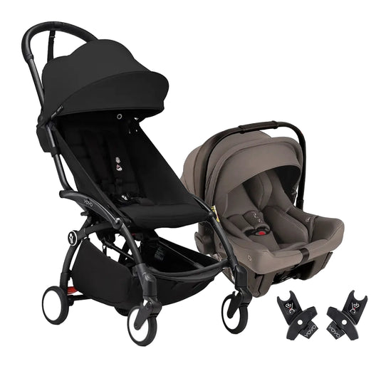 Coche Yoyo3 travel system con portabebés + Pipa Urban Nuna + Adaptadores, instalación sin herramientas, desde recién nacido hasta 4 años - Stokke & Nuna