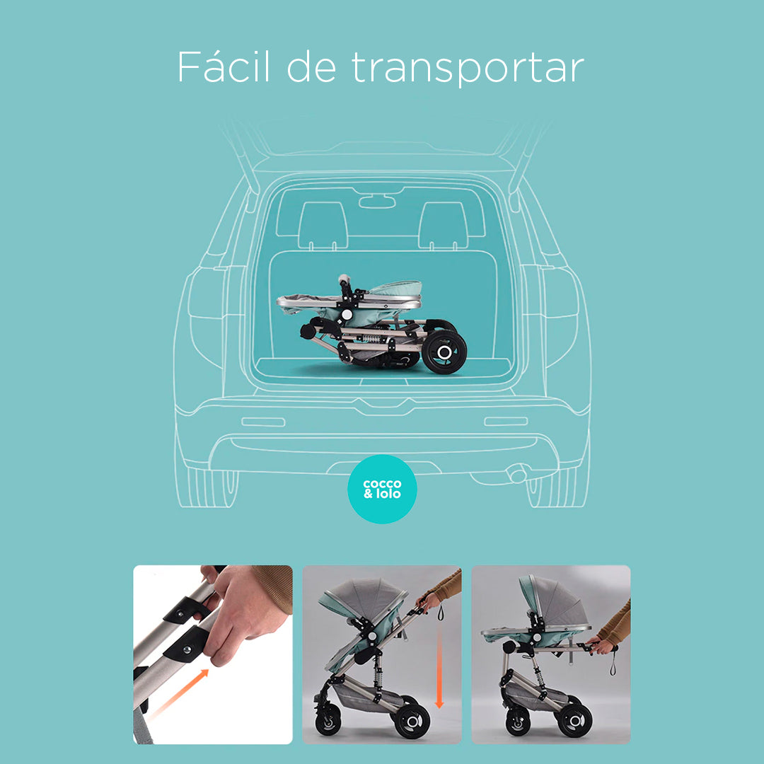 Coche Europeo B.CHILDHOOD 3 en 1 con portabebés