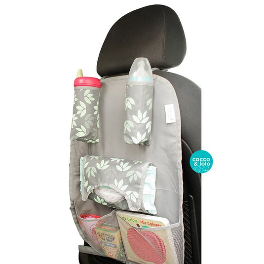 Organizador para carro, multiples compartimentos, tela facil de limpiar - Toral Gris