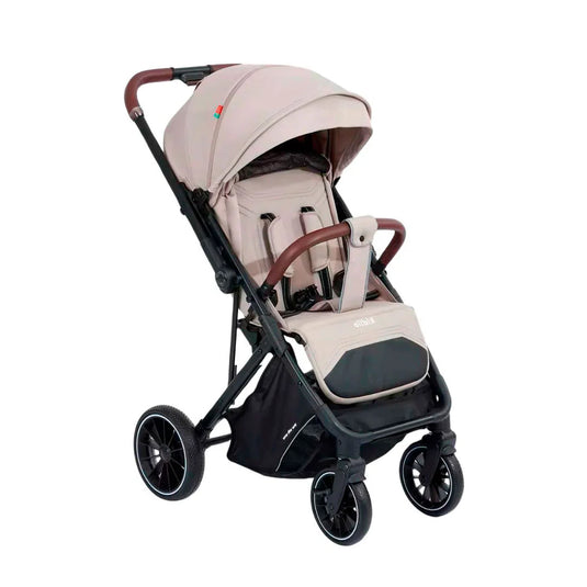 Coche paseador con pañalera y cubrepiés, con sistema de plegado tipo maleta, compacto y ligero, toldo y espaldar ajustable, espacio de almacenamiento en la parte inferior - Kidilo