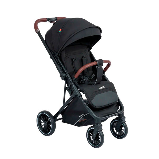 Coche paseador con pañalera y cubrepiés, con sistema de plegado tipo maleta, compacto y ligero, toldo y espaldar ajustable, espacio de almacenamiento en la parte inferior - Kidilo