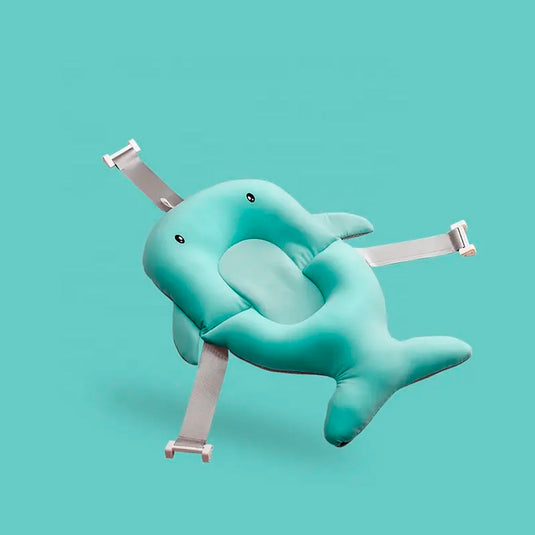 Almohadilla para bañera diseño de Ballenita, cojín de baño para bebé, hecho en material de secado rápido, con correas ajustables a la medida de la bañera