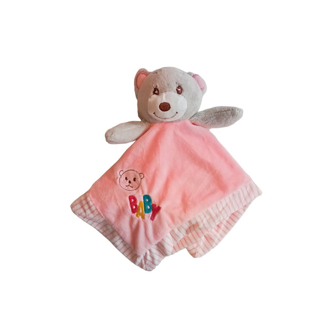 Muñeco de apego para bebé en tela antialérgica y suave al tacto, diseño de oso Rosa