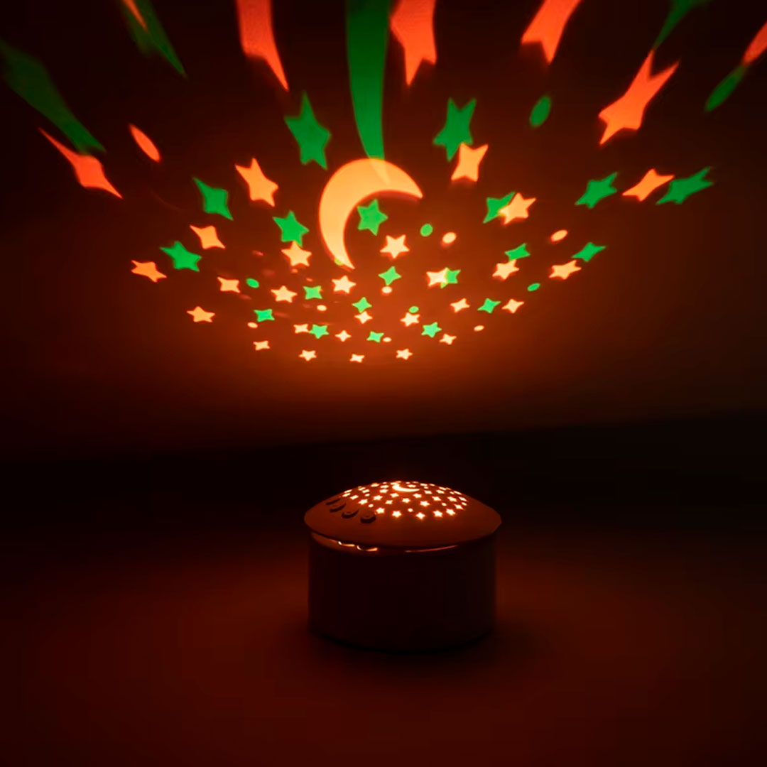 Peluche compañero de sueño con proyección y música, diseño adorable de elefante, con melodías relajantes y ruido blanco, fácil de limpiar, acompañante con luz nocturna
