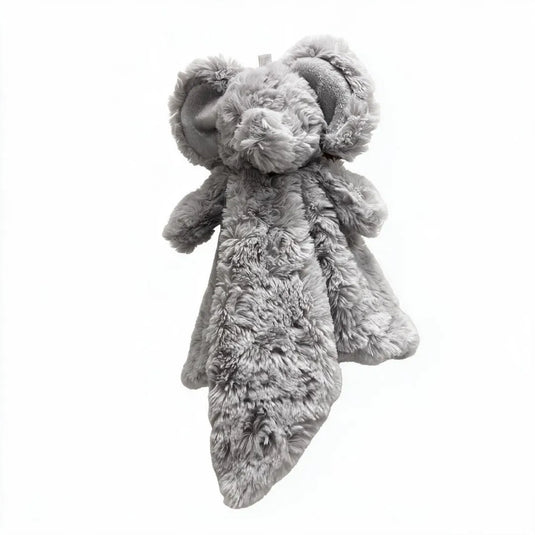 Mantita de apego para bebé de peluche suave con cabecita de animalito, disponible en varios diseños