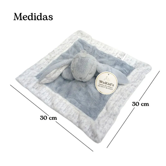 Mantita de apego para bebé de peluche ultrasuave con cabecita de conejo, hipoalergénica y estimulante, disponible en varios colores - Wakids