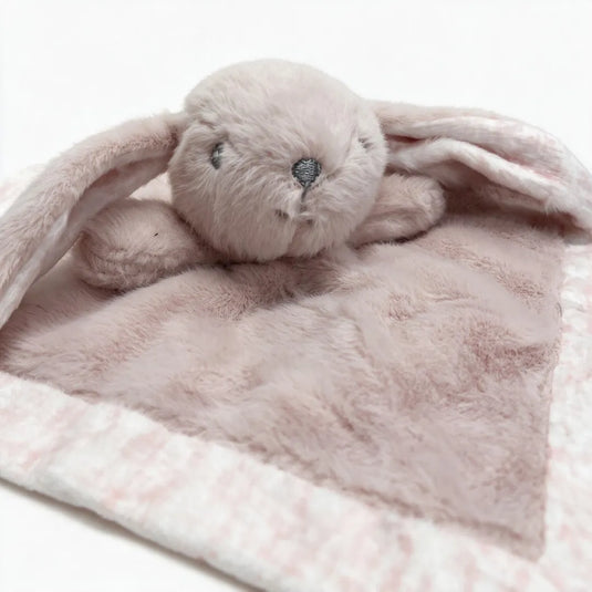 Mantita de apego para bebé de peluche ultrasuave con cabecita de conejo, hipoalergénica y estimulante, disponible en varios colores - Wakids