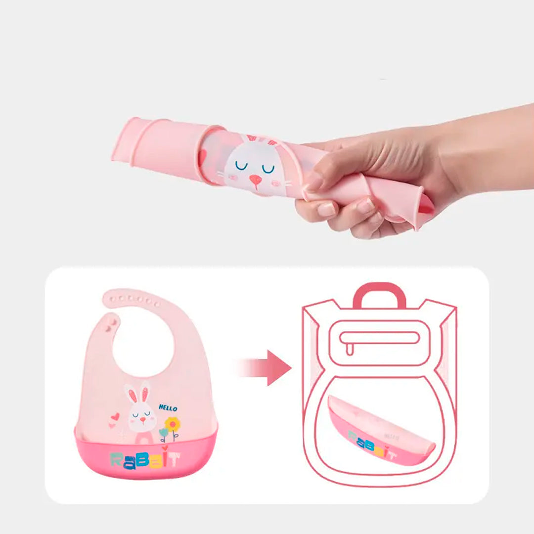 Babero en silicona ajustable, libre de BPA en diseño de animales