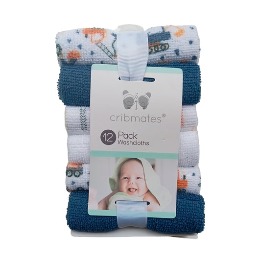 Paquete de 12 babitas para recién nacido, toallitas de poliéster en set de 12 unidades, textura suave y antialérgica - Cribmates