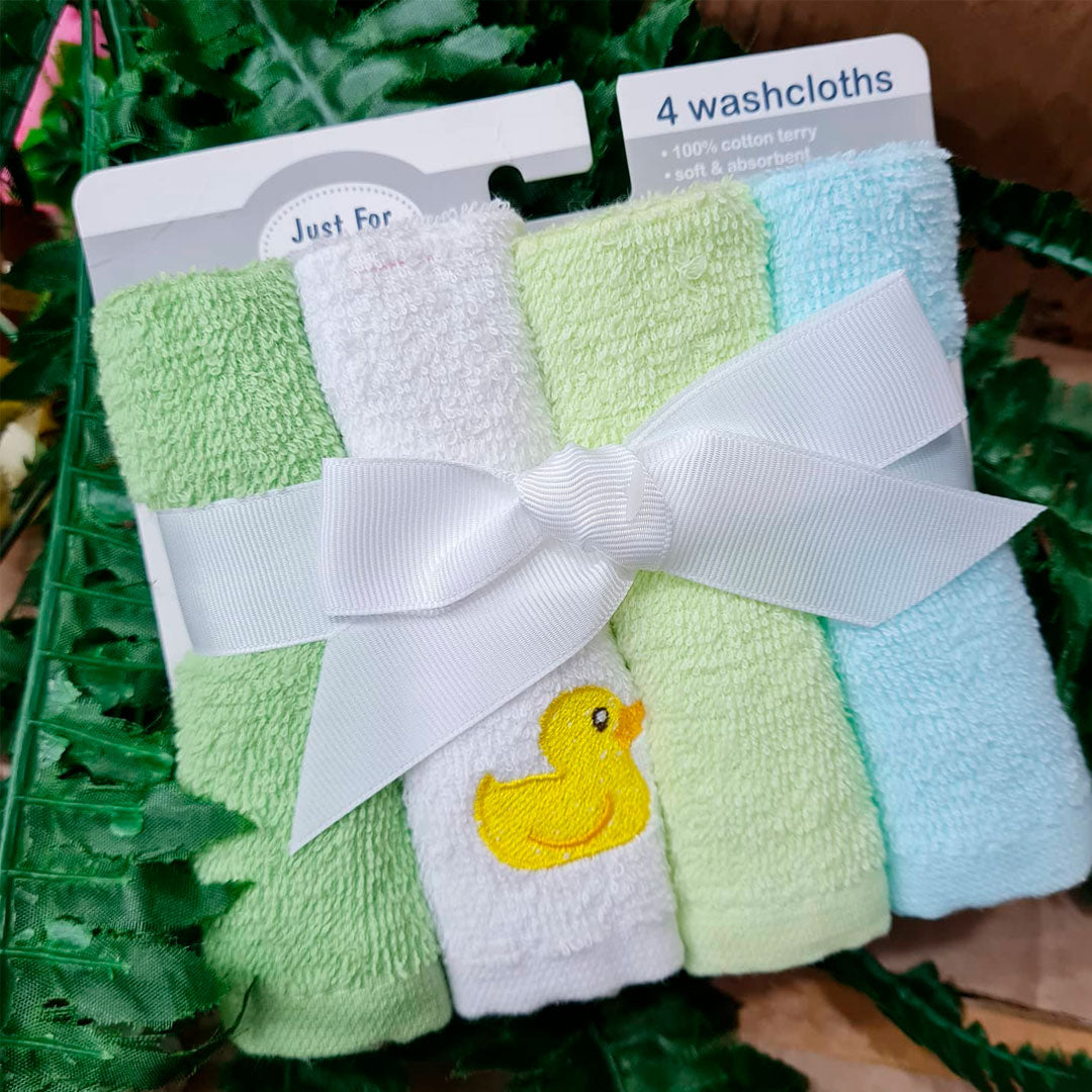 Paquete de babitas x4 unidades 100% en algodón, toallitas hechas en material suave y absorbente, hipoalergénicas, colores y diseños llamativos - Luvable Friends