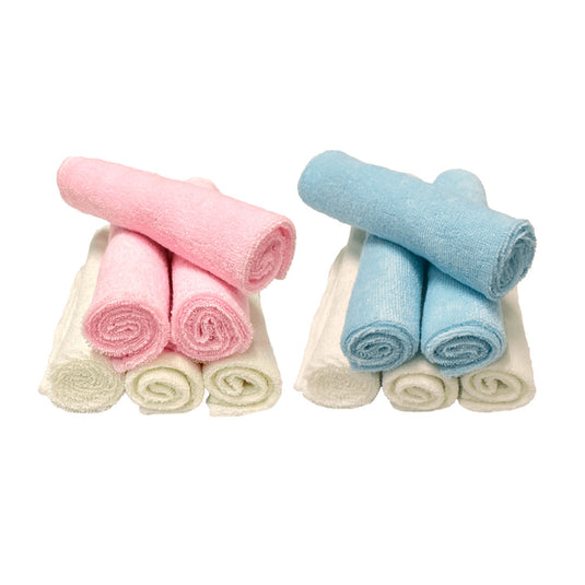 Set x6 babitas multicolor para bebé, toallitas de tamaño compacto para llevar a todos lados, hecho en material suave, absorbente y antialérgico para cuidar la piel del bebé - Nubba