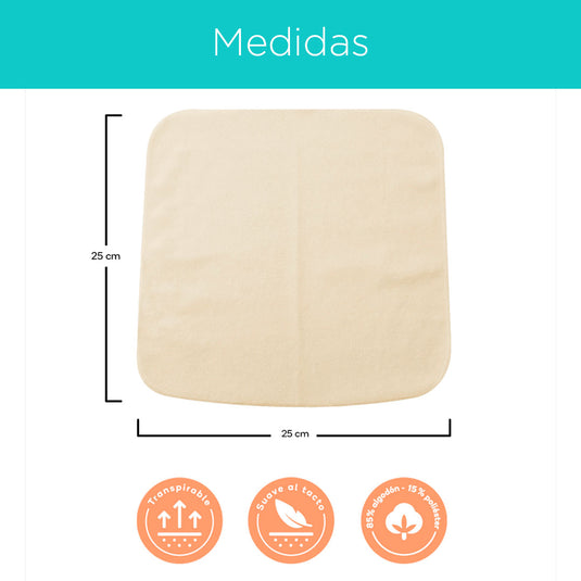 Set x6 babitas multicolor para bebé, toallitas de tamaño compacto para llevar a todos lados, hecho en material suave, absorbente y antialérgico para cuidar la piel del bebé - Nubba