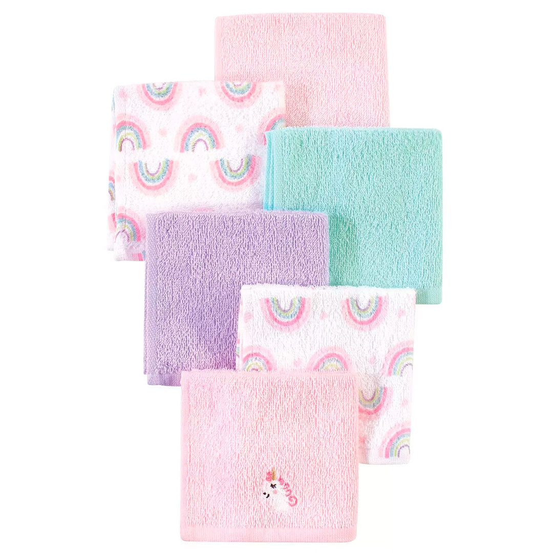 Paquete de babitas x6 unidades para bebé, set de toallitas con diferentes diseños, hechas de algodón suave y absorbente, de tamaño ideal para llevar a todos lados - Hudson Baby
