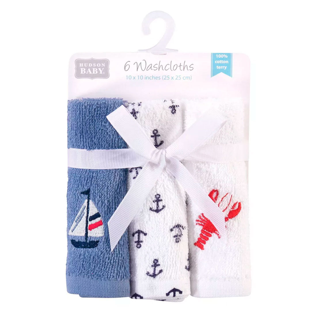 Paquete de babitas x6 unidades para bebé, set de toallitas con diferentes diseños, hechas de algodón suave y absorbente, de tamaño ideal para llevar a todos lados - Hudson Baby