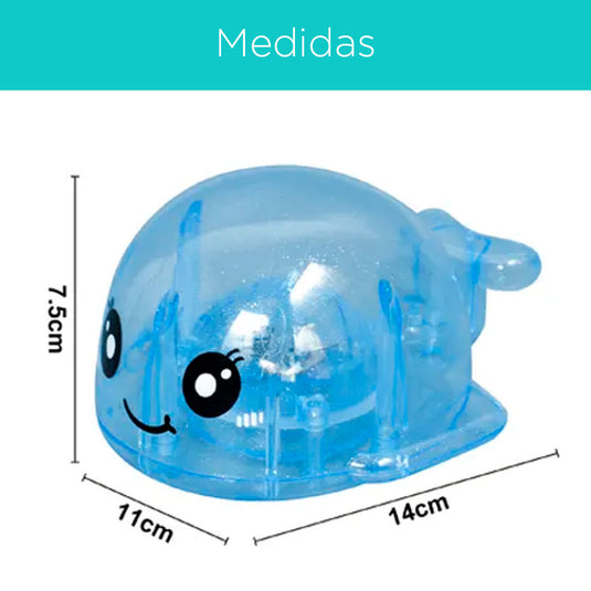 Ballenita para la bañera con luces de colores, juguete que flota en el agua, impermeable y colorido, hecho en material resistente, diseño adorable y colorido