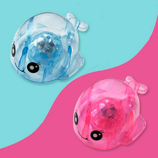 Ballenita para la bañera con luces de colores, juguete que flota en el agua, impermeable y colorido, hecho en material resistente, diseño adorable y colorido