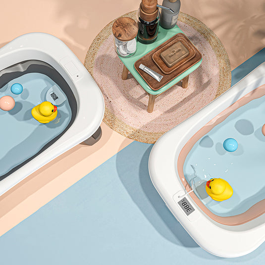 Bañera para bebe plegable con termómetro y almohadilla antideslizante