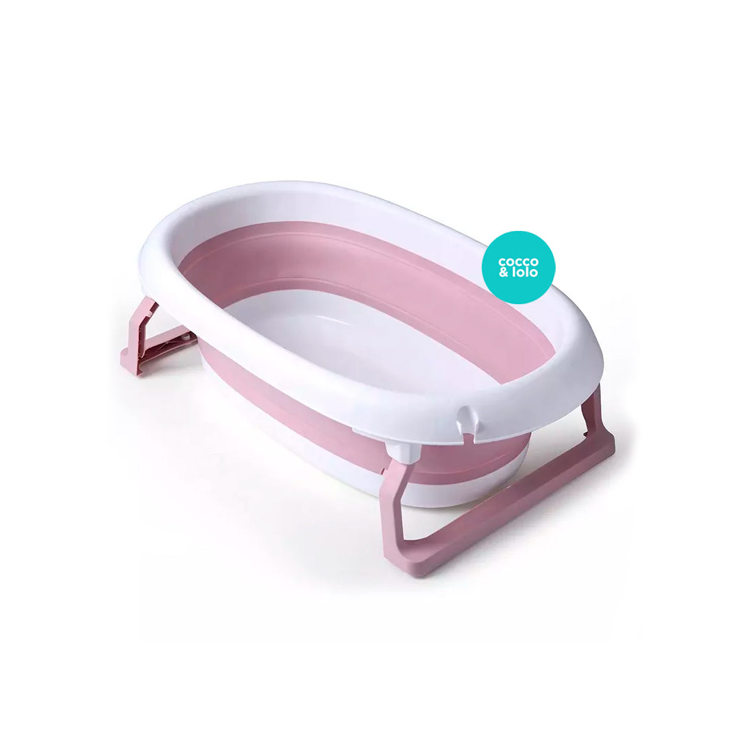 Bañera plegable ovalada, con tapón para agua, durable y de gran tamaño Rosa