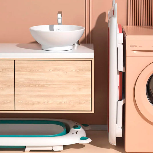 Bañera para bebé plegable con patas antideslizantes y orificio de drenaje - BabyCuchi