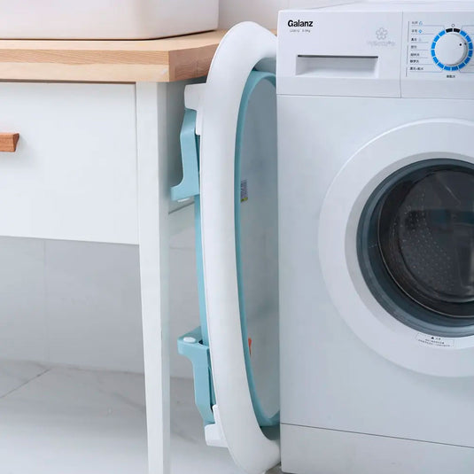 Bañera plegable ovalada, con tapón para agua, durable y de gran tamaño