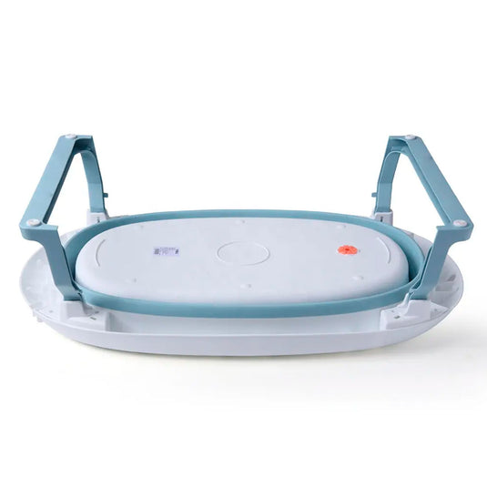 Bañera plegable ovalada, con tapón para agua, durable y de gran tamaño