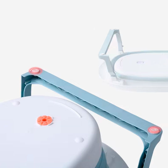 Bañera plegable ovalada, con tapón para agua, durable y de gran tamaño
