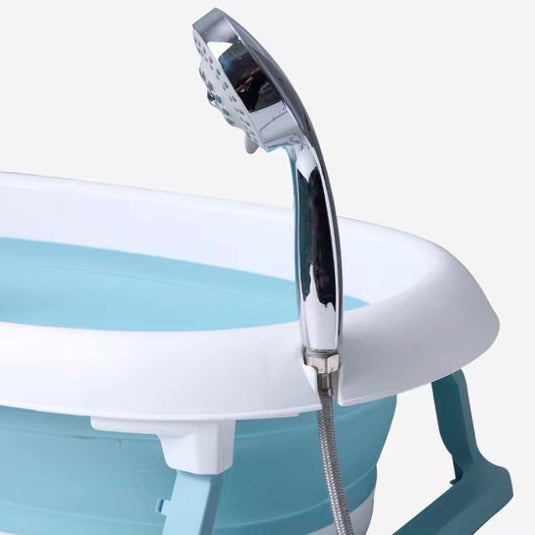 Bañera plegable ovalada, con tapón para agua, durable y de gran tamaño