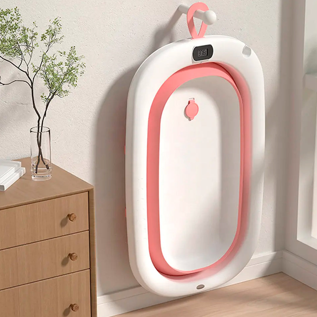 Bañera plegable para bebés con termómetro digital