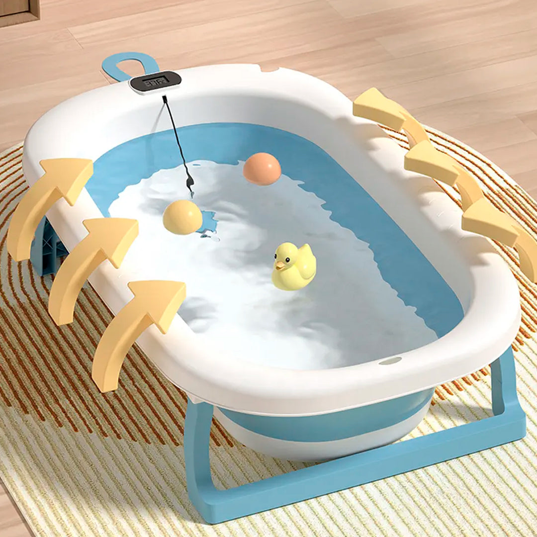 Bañera plegable para bebés con termómetro digital
