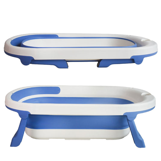 Combo de bañera plegable con accesorios para bebé, soporte para jabón, balde, regadera y gorro para el baño, plegado compacto para facilitar su guardado, con soporte para el bebé, juguetes de bañera incluidos - Micobabys