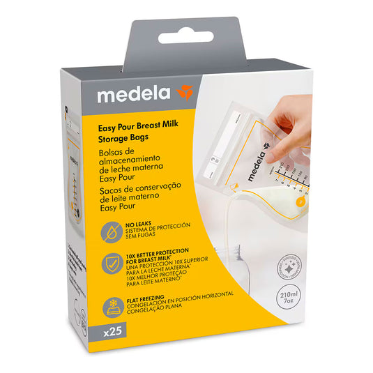 Bolsas de almacenamiento de 210ml o 7oz para leche materna, 100% libre de BPA, paquete para banco de leche, aprueba de fugas, lista para usar, de color transparente con espacio para rotular fecha - Medela