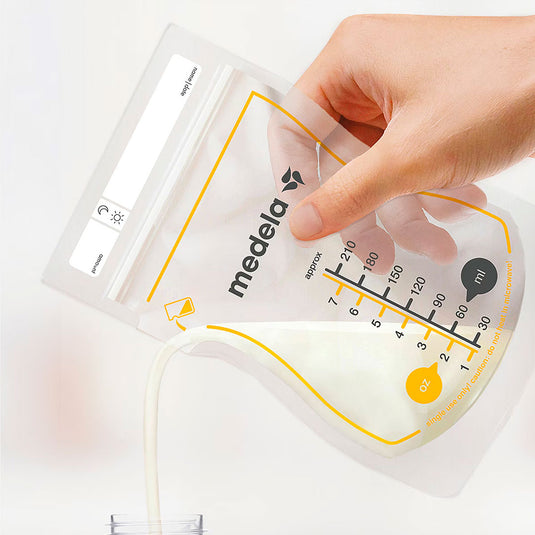 Bolsas de almacenamiento de 210ml o 7oz para leche materna, 100% libre de BPA, paquete para banco de leche, aprueba de fugas, lista para usar, de color transparente con espacio para rotular fecha - Medela