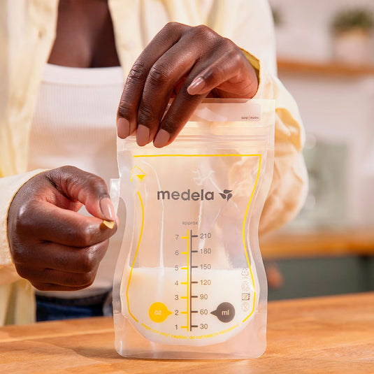 Bolsas de almacenamiento de 210ml o 7oz para leche materna, 100% libre de BPA, paquete para banco de leche, aprueba de fugas, lista para usar, de color transparente con espacio para rotular fecha - Medela