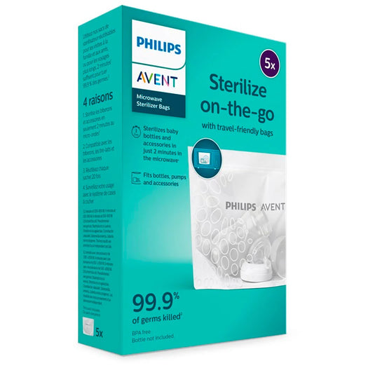 Bolsas esterilizadoras para microondas, paquete x5 bolsas reutilizables - Philips Avent