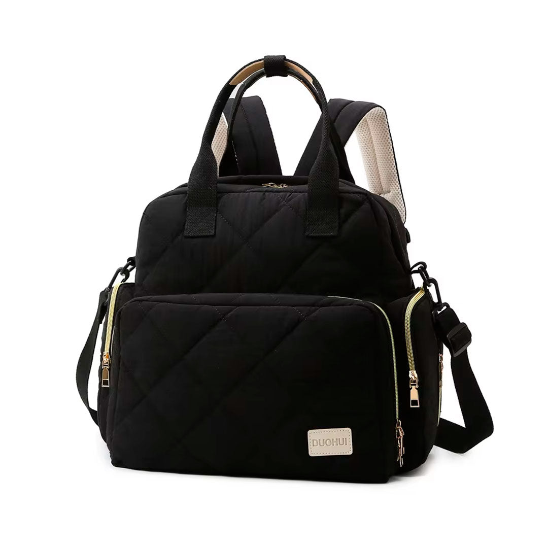 Bolso pañalera Duohui de múltiples compartimientos, con correa para uso lateral, de buena capacidad de almacenamiento, morral en tela resistente e impermeable para pañales
