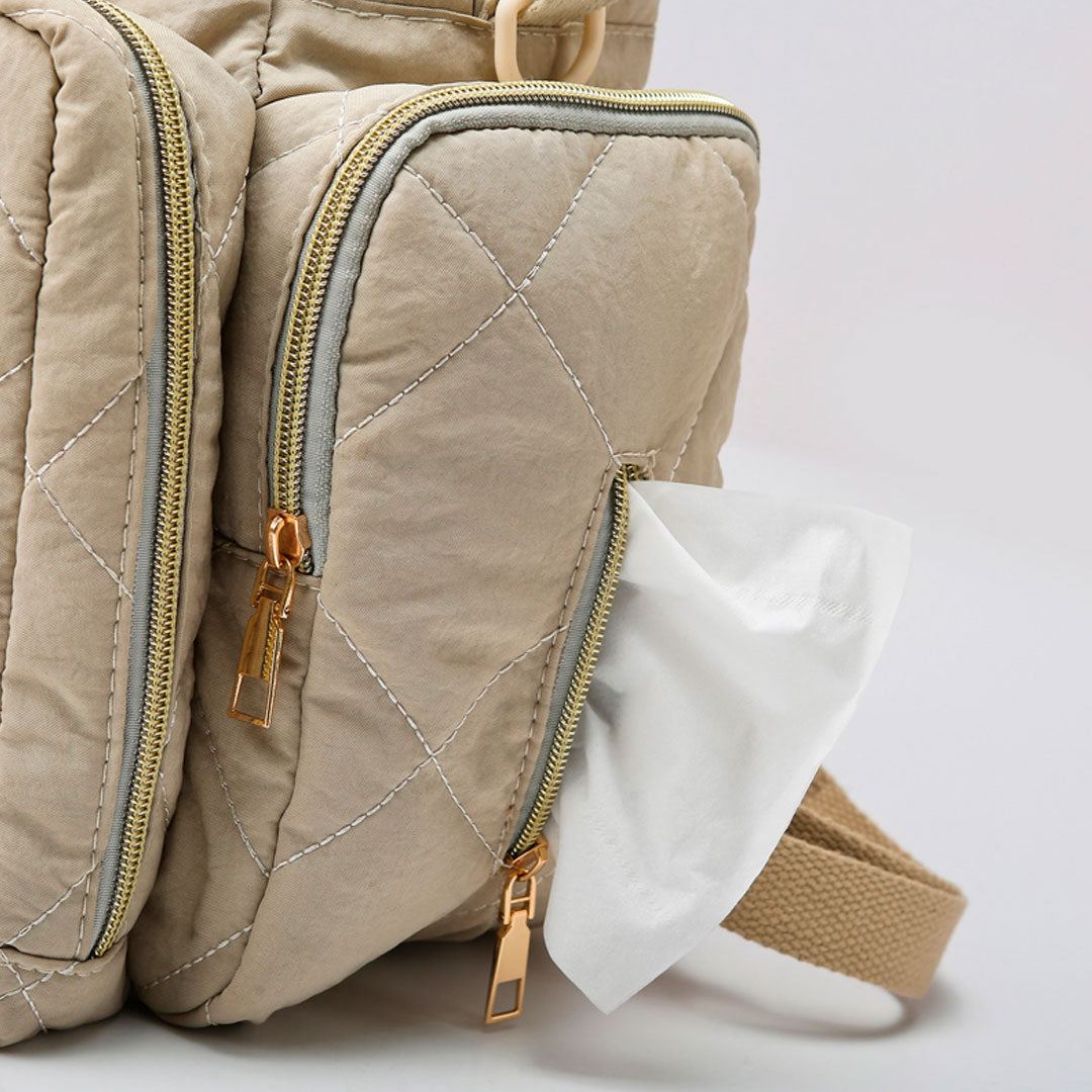 Bolso pañalera Duohui de múltiples compartimientos, con correa para uso lateral, de buena capacidad de almacenamiento, morral en tela resistente e impermeable para pañales
