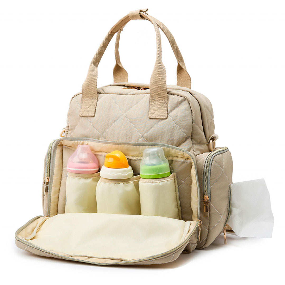Bolso pañalera Duohui de múltiples compartimientos, con correa para uso lateral, de buena capacidad de almacenamiento, morral en tela resistente e impermeable para pañales