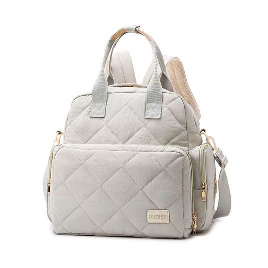 Bolso pañalera Duohui de múltiples compartimientos, con correa para uso lateral, de buena capacidad de almacenamiento, morral en tela resistente e impermeable para pañales